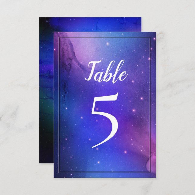 Purple Nebula Celestial Art Outer Space Wedding Invitation (Front/Back)
