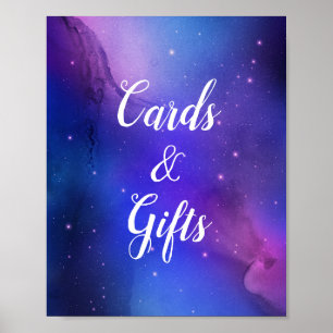 Purple Nebula Celestial Art Outer Space Wedding Poster