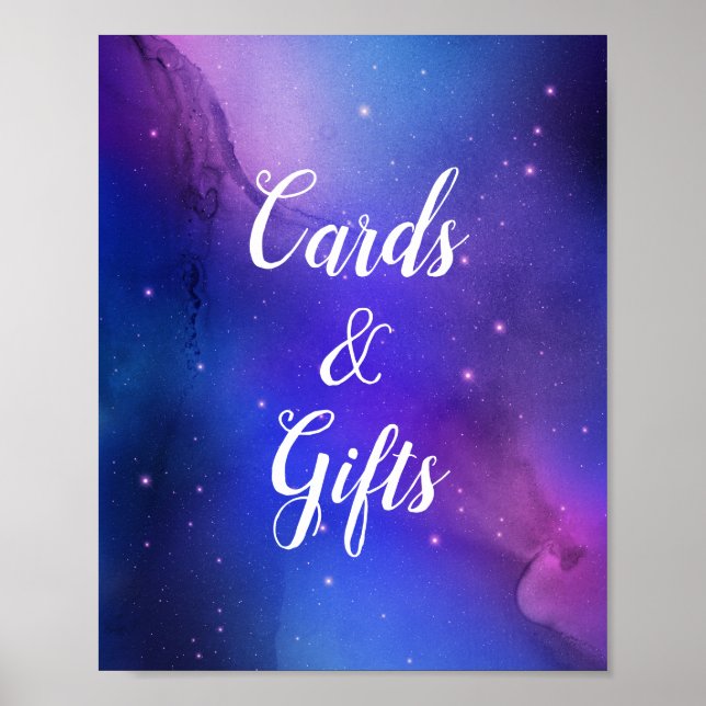 Purple Nebula Celestial Art Outer Space Wedding Poster (Front)