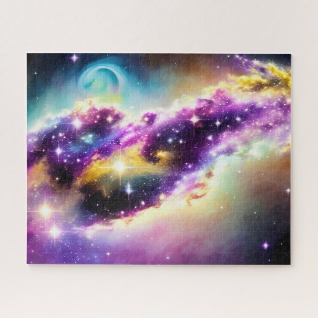 Purple Nebula of Fantasy Universe from Telescope Jigsaw Puzzle (Horizontal)