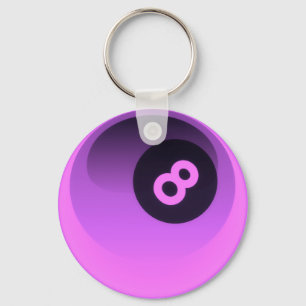 Purple Neon 8 Ball Keychain