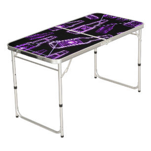 Purple Neon Beer Bottles Pong Table