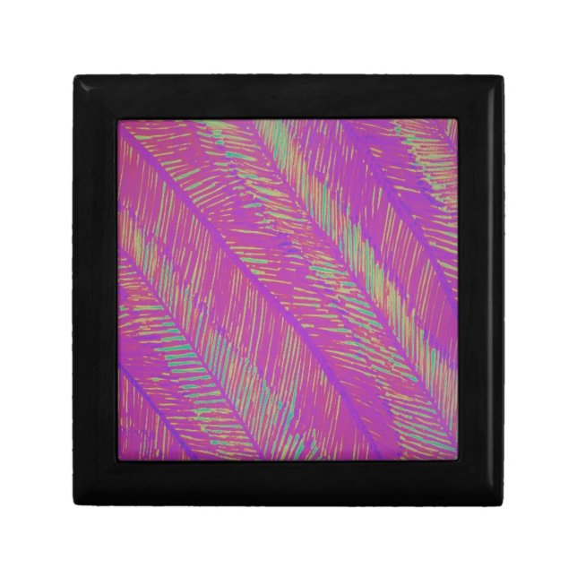 Purple Neon Palms Keepsake Box (Front)