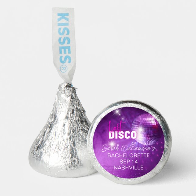 Purple Neon Pink Last Disco Bachelorette Party  Hershey®'s Kisses® (Front)