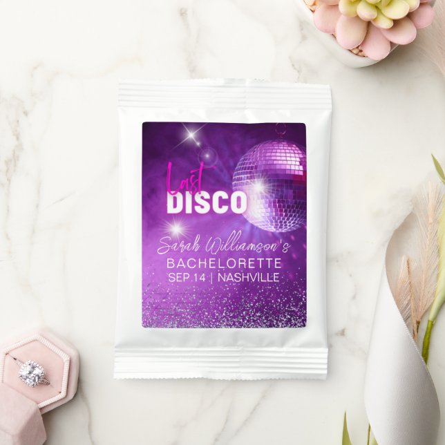 Purple Neon Pink Last Disco Bachelorette Party  Margarita Drink Mix (Wedding)