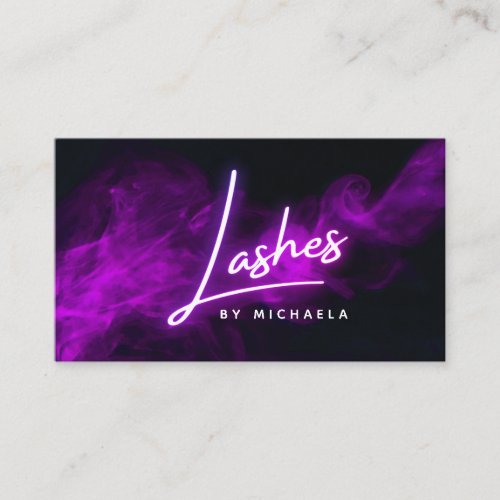 Purple Neon  Smoke Eyelash ExtensionsLashes Business Card