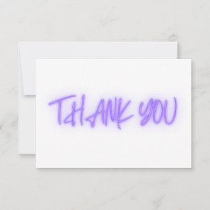 Purple Neon Thank You Trendy Card