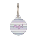 Purple, Neptune, sea green, and Lavender stripes Pet ID Tag