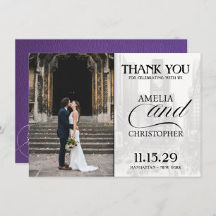 Purple New York City Passport Thank You Card