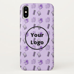 Purple newspaper business pattern iPhone x case