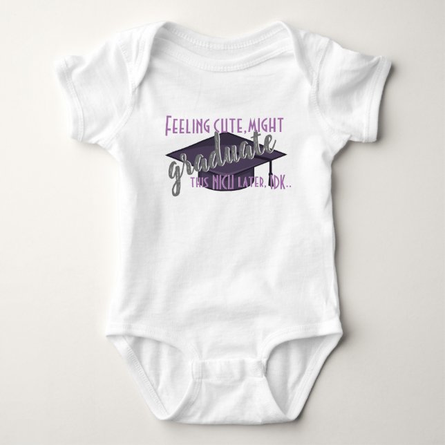 Purple "NICU Graduate" onsie Baby Bodysuit (Front)