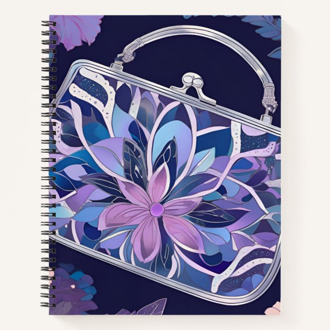 Purple Night Roses AI art  Notebook (Front)