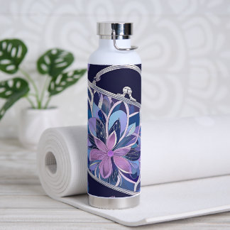 Purple Night Roses AI art  Water Bottle