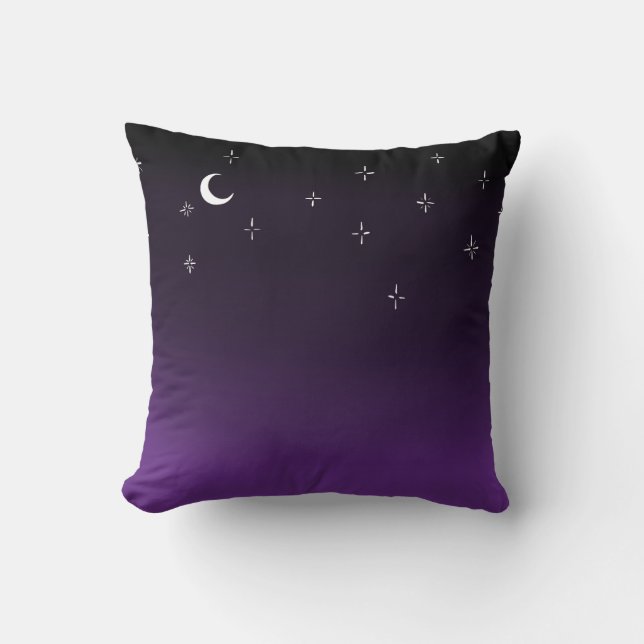 Purple Night Sky Throw Pillow (Front)