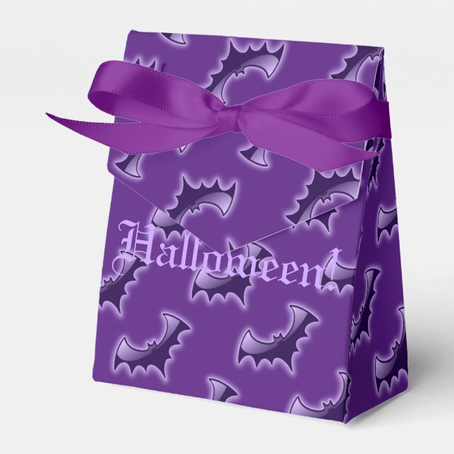 Purple Night Wing Bats Tent Favor Box (Front Side)