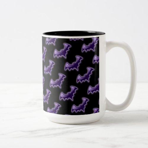 Purple Night Wing Bats Two_Tone Coffee Mug