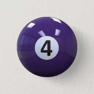 Purple No. 4 Billiard Pool Ball Button