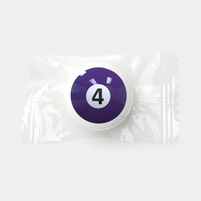 Purple No. 4 Billiard Pool Ball Life Saver® Mints (Front)