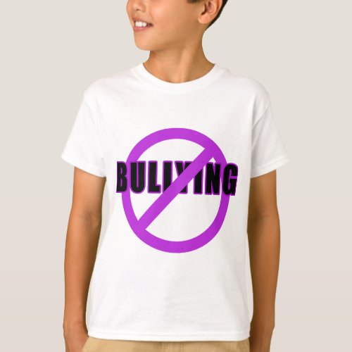 Purple NO BULLYING T_shirts and Buttons