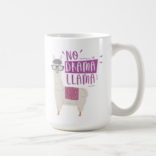 Purple No Drama Llama Coffee Mug (Right)