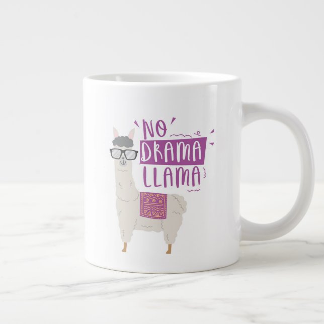 Purple No Drama Llama Giant Coffee Mug (Right)