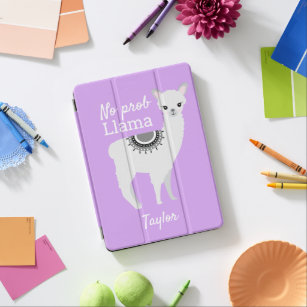 "Purple No Prob Llama" Personalized iPad Case