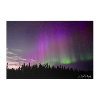 purple northern lights acrylic print