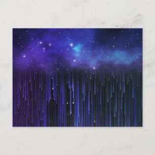 Purple Northern Lights Galaxy Postcard