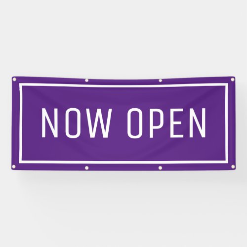 Purple Now Open Banner