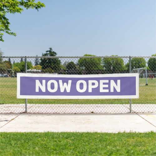 Purple Now Open Banner