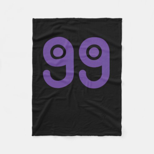 Purple Number 99  Fleece Blanket