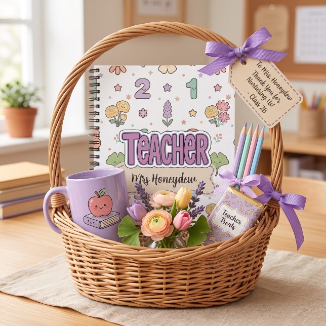 Purple Numbers Teacher School Pattern  Notebook (Creator Uploaded)