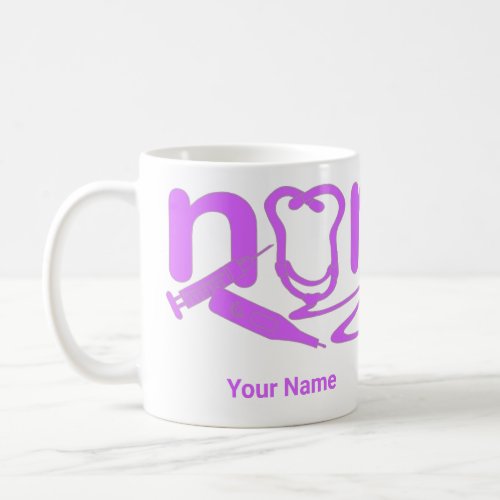 Purple Nurse Appreciation Nursing Symbols Coffee Mug