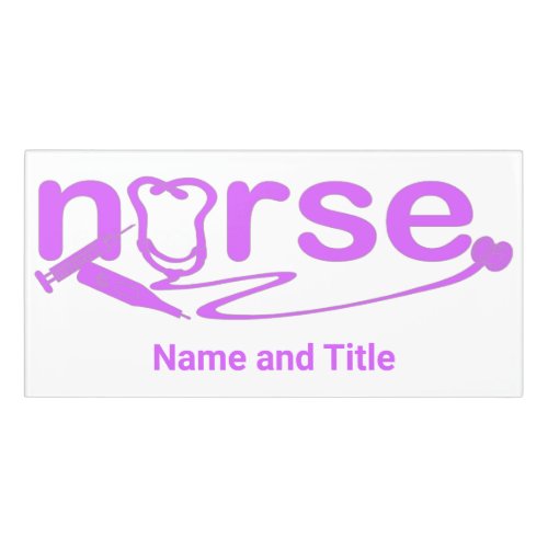 Purple Nurse Appreciation Nursing Symbols Door Sign