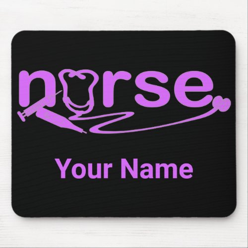 Purple Nurse Appreciation Nursing Symbols Mouse Pad