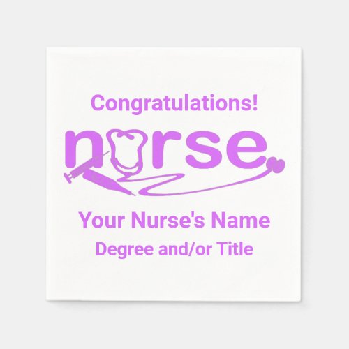 Purple Nurse Appreciation Nursing Symbols Napkins