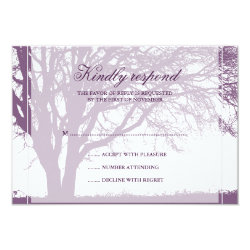Purple Oak Fall Wedding Response Card 3.5