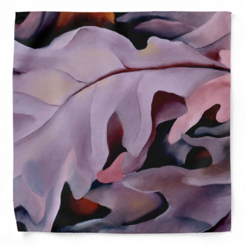 Purple oak leaves abstract art Georgia OKeeffe Bandana