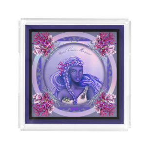 Purple ocean mermaid acrylic tray