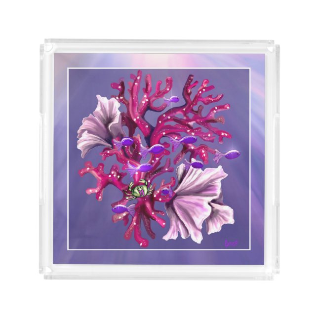 Purple ocean mermaid acrylic tray (Front)