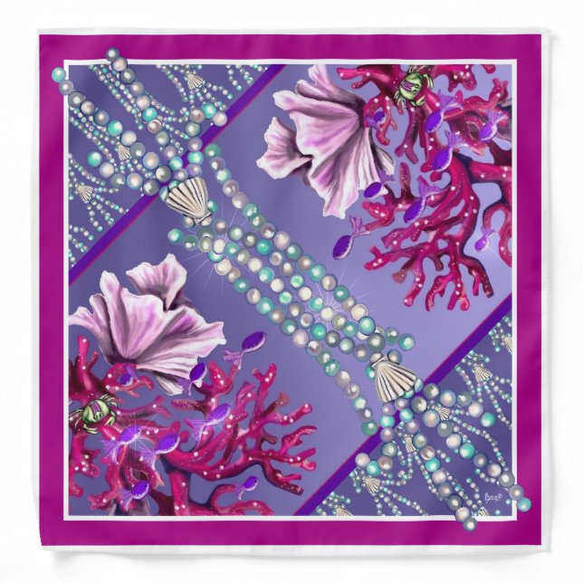 Purple Ocean Mermaid Bandana (Front)