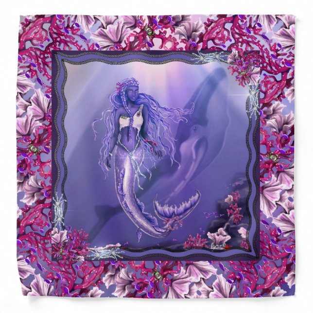 Purple Ocean Mermaid Bandana (Front)