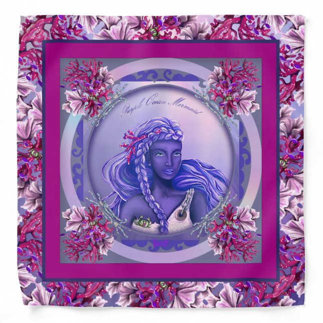 Purple Ocean Mermaid Bandana (Front)
