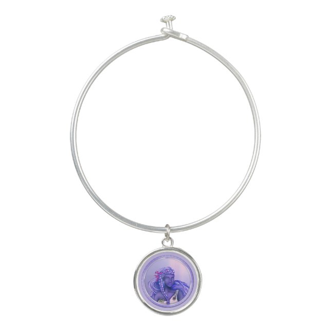 Purple Ocean Mermaid Bangle Bracelet (Front)