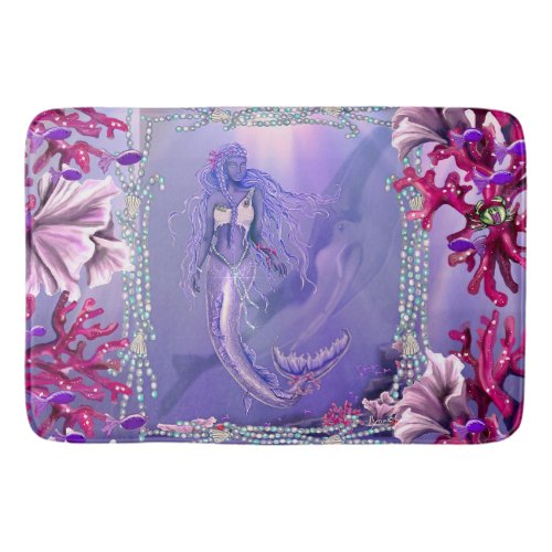 Purple Ocean Mermaid  Bath Mat