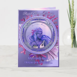 Purple Ocean Mermaid birthday card