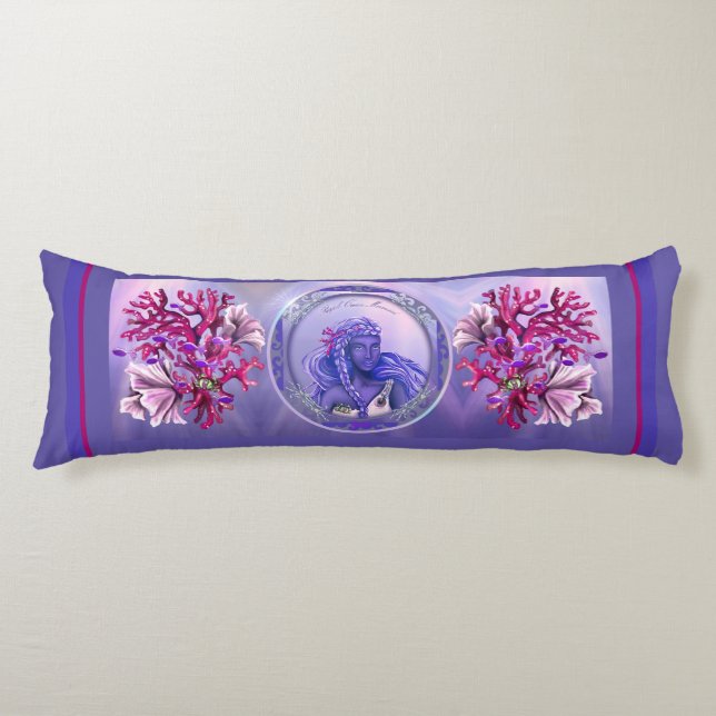 Purple ocean mermaid body pillow (Front)