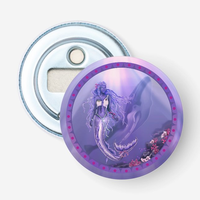 Purple Ocean Mermaid  Bottle Opener (Front)