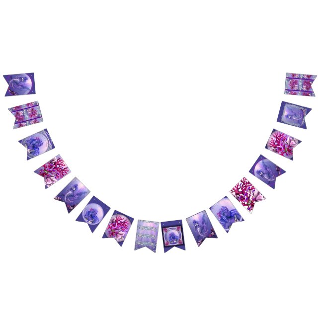 Purple Ocean Mermaid  Bunting Flags (All)