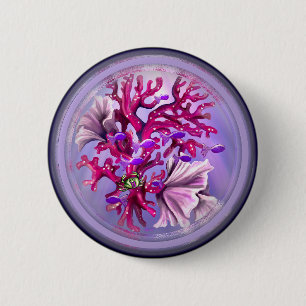 Purple Ocean Mermaid Button